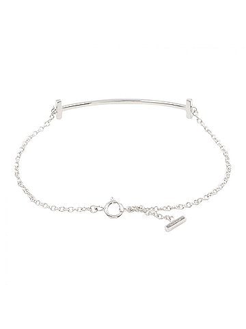 Tiffany & Co. Tiffany &amp; Co. T Smile Small Bracelet, 18K White Gold (WG), Women's, Silver Tone (view 2)