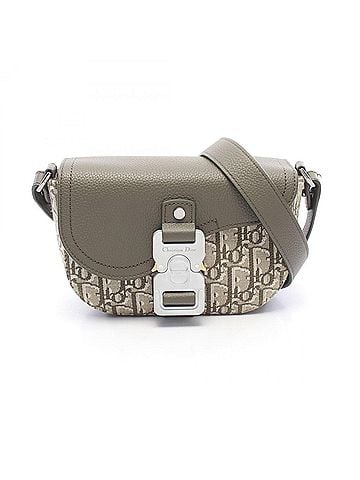 Christian Dior Christian Dior Dior SADDLE Messenger Bag Mini Oblique Shoulder Handbag Canvas Leather Men's Khaki/Beige (view 1)
