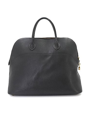 Hermès Hermes Bolide 45 handbag, Fjord, black, with X stamp, made in 1994, gold hardware. (view 2)