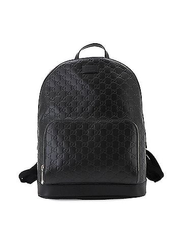 Gucci Gucci Guccissima Backpack, Leather, Black, 779838, Silver Hardware (view 1)