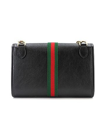 Gucci Gucci Rajah Chain Shoulder Handbag, Leather, Black, 570145, Gold Hardware (view 2)