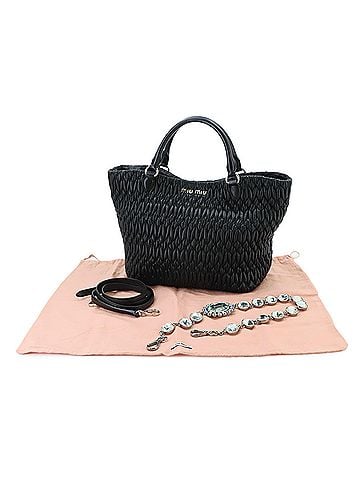 Miu Miu Miu Miu Miu Matelasse 2-way Handbag Chain Shoulder Leather Black Silver Hardware (view 2)