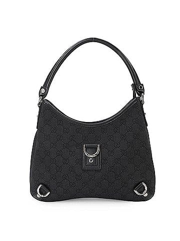 Gucci Gucci Abbey One Shoulder Bag, GG Canvas Leather, Black, 268637, Silver Hardware (view 1)