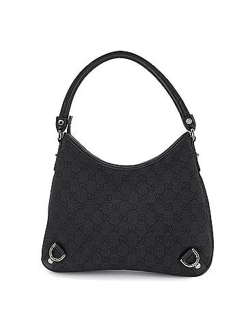 Gucci Gucci Abbey One Shoulder Bag, GG Canvas Leather, Black, 268637, Silver Hardware (view 2)