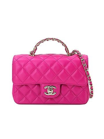 Chanel Chanel Matelasse Mini Flap 2-way Handbag Chain Shoulder Lambskin Pink AS4140 Gold Hardware Bag (view 1)