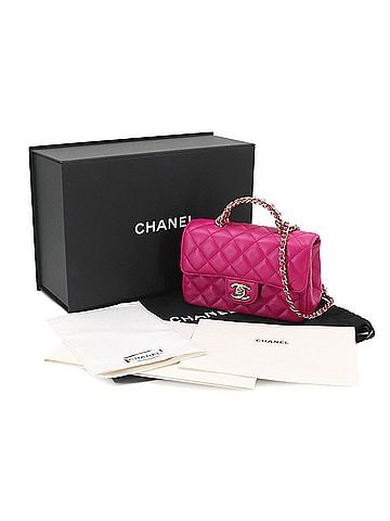 Chanel Chanel Matelasse Mini Flap 2-way Handbag Chain Shoulder Lambskin Pink AS4140 Gold Hardware Bag (view 2)