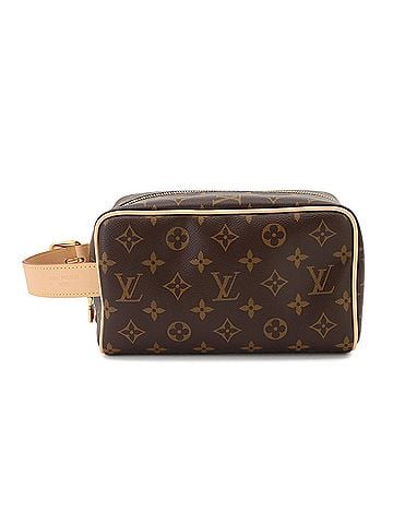 Louis Vuitton Louis Vuitton LOUIS VUITTON Monogram Locker Dopp Kit Handbag Brown M83112 RFID (view 1)