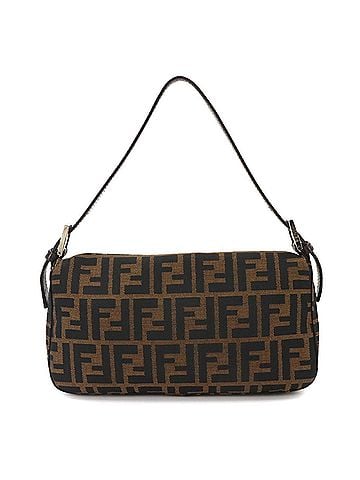 Fendi Fendi Zucca Mamma Baguette Shoulder Handbag, Canvas and Leather, Brown, 26424, Silver Hardware. (view 2)