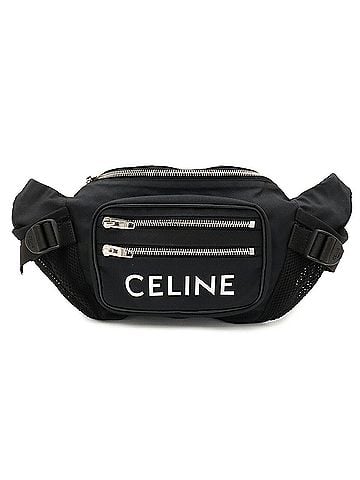 Céline CELINE Medium Trekking Belt Bag, Crossbody Nylon, Black/White, 198682 (view 1)