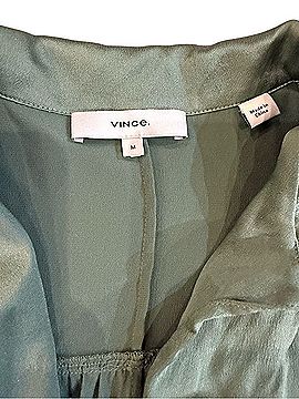 Vince. Mint Silk Button Down Shirt Button-Down Shirt (view 2)