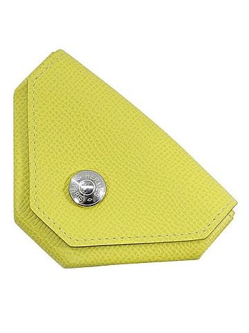 Hermès HERMES Hermes Wallet/Coin Purse Le Vingt-Quatre Lime x Blue Plume Epsom Leather Men's/Women's KM3342 (view 1)