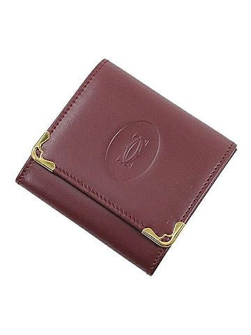 Cartier Cartier Wallet/Coin Case, Must Line, Bordeaux Calf Leather, Men's/Women's, T2865 (view 1)