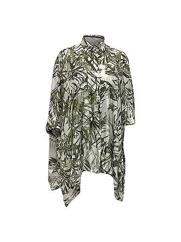 Brunello Cucinelli Brunello Cucinelli Herbarium Shirt in Green Silk (view 1)