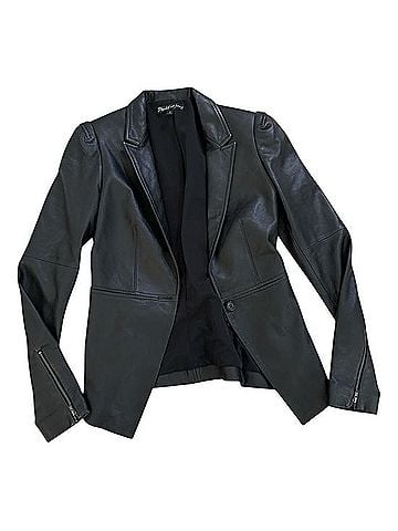 Elizabeth and James Ziggy Single Breasted Lamb Leather Jacket (view 1)