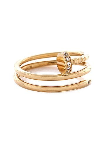 Cartier Juste un Clou Double Ring 18K Yellow Gold and Diamonds Small (view 2)