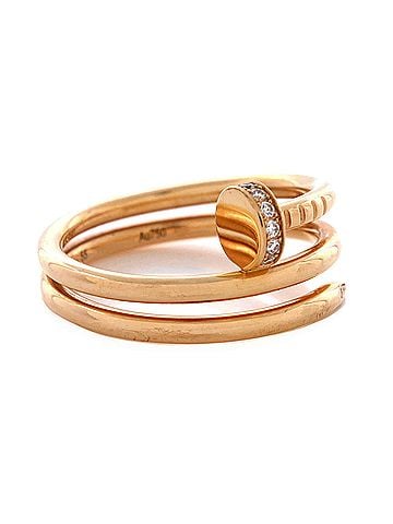 Cartier Juste un Clou Double Ring 18K Rose Gold and Diamonds Small (view 2)