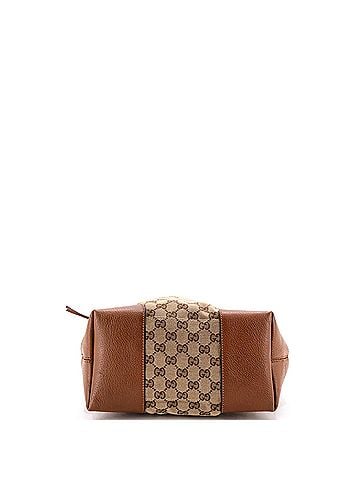 Gucci Bree Convertible Top Handle Bag GG Canvas with Leather Medium (view 2)