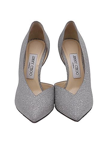 Jimmy Choo Jimmy Choo Sophia 100 Pumps in Silver Glitter (view 2)