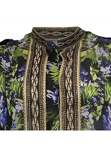 Givenchy Givenchy Tropical Floral &amp; Geometric Print Sleeveless Blouse in Multicolor Silk (view 2)