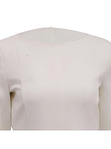 HUGO BOSS Hugo Boss Crew Neck Longsleeve Midi Dress in Cream Polyester (view 2)