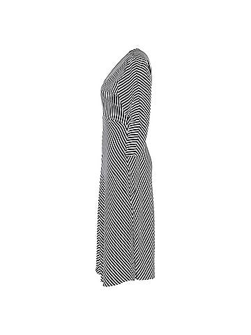 Maje Maje Rava Striped Twill Midi Dress In Black Viscose (view 2)