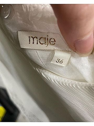 Maje Maje Two-Tone Playsuit in White Viscose (view 2)