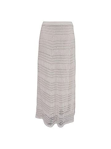 Theory Theory Knit Lace Midi Skirt in Ivory Cotton (view 1)