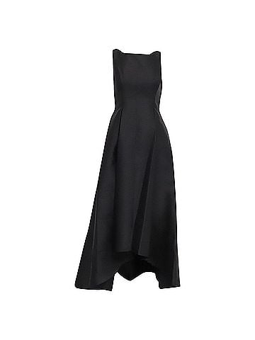 Adrianna Papell Adrianna Papell Sleeveless Mikado High-Low Gown in Black Polyester (view 1)