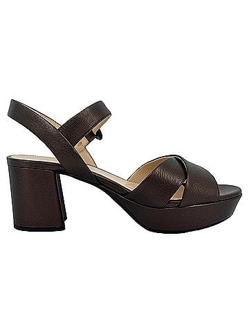 Prada Prada Crisscross Block Heels in Brown Leather (view 1)