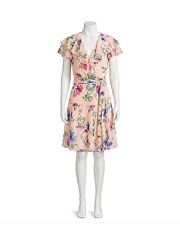 Ralph Lauren Jatrissa Short Sleeve Dress in Pink Multi (view 1)