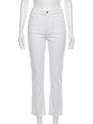 Just Black Slim Cropped Bootcut Jeans in Optic White (view 1)