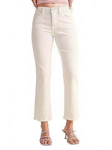 Just Black Slim Cropped Bootcut Jeans in Optic White (view 2)