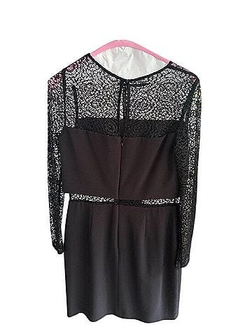 Aidan by Aidan Mattox Sheath Mini Cutout Dress with Illusion Lace Panels Cocktail Dress (view 2)