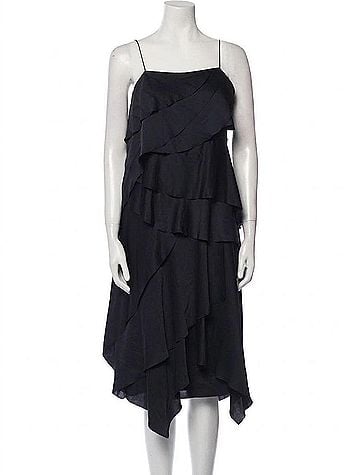 Jason Wu Women's Square Neckline Midi Dress in Black (view 1)