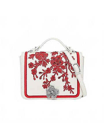 Brighton Women's Everbloom Ruby Essie Flap Bag in White/Red (view 1)