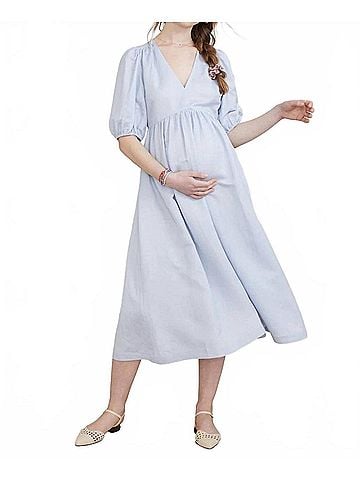Hatch The Nikki Maternity Dress in Breeze Blue (view 2)
