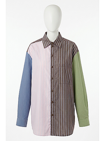 STINE GOYA Pocket Oversized Shirt in Multistripes Mix (view 1)