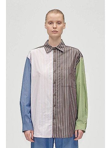 STINE GOYA Pocket Oversized Shirt in Multistripes Mix (view 2)