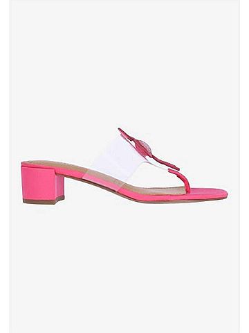 J. Renee Women's Bonaire Thong Sandals in Clear/Pink Shantung (view 1)
