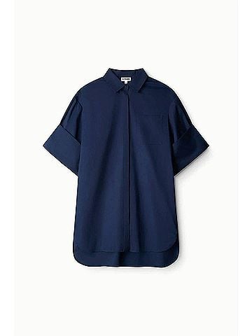 STAUD Nico Mini Shirtdress in Navy (view 1)