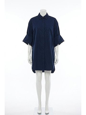 STAUD Nico Mini Shirtdress in Navy (view 2)
