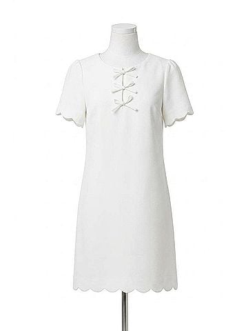 She + Sky Short Sleeve Mini Dress in White (view 1)