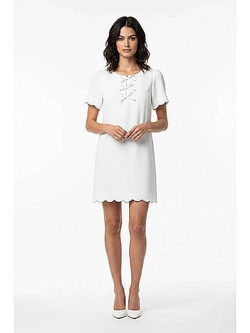 She + Sky Short Sleeve Mini Dress in White (view 2)