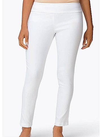 Elliott Lauren Classic Pull On Ankle Pants in White (view 2)
