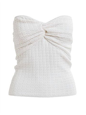 Essentiel Antwerp Holo Knitted Top in Off White (view 1)