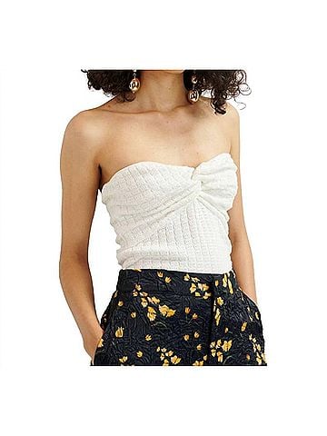 Essentiel Antwerp Holo Knitted Top in Off White (view 2)