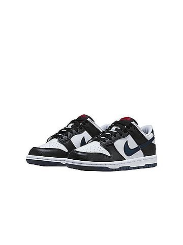 Nike Kid's Dunk Low Sneaker in Black/White/University Red/Midnight Navy (view 2)