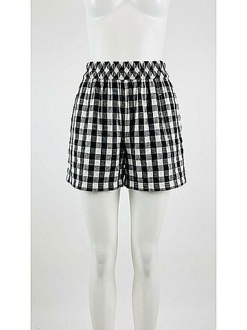 Free People Seersucker Pull On Shorts in Black Combo (view 1)