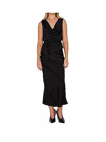 Minkpink Momento Bias Skirt in Black (view 2)