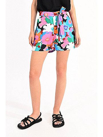 Molly Bracken Floral Belted Shorts in Multi Floyd (view 2)